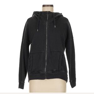 ATHLETA Go To Black Full Zip Hoodie Sweatshirt | Size Medium | Soft Fleece Lined
